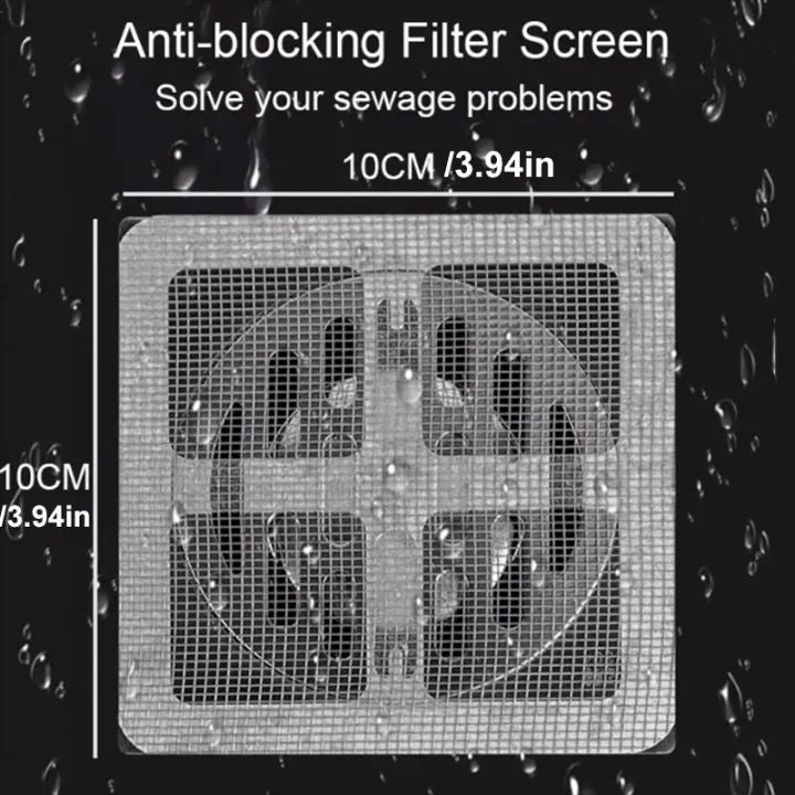 10Pcs Floor Drain Stickers / Bathroom Hair Filter Hair Net