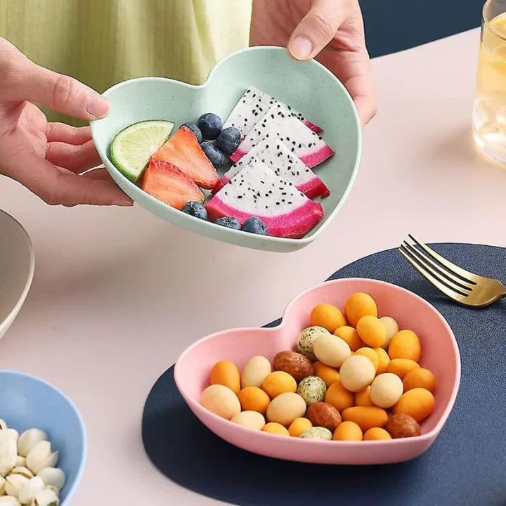 10Pcs Multi-Function Spit Bone Heart Shape Plate Set Dish