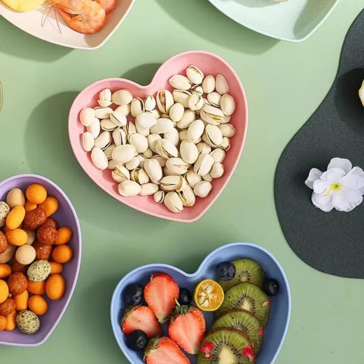 10Pcs Multi-Function Spit Bone Heart Shape Plate Set Dish