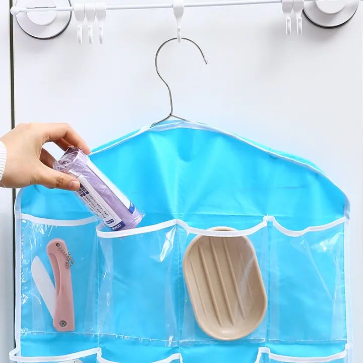 16 Grid Pockets Clear Hanging Bag