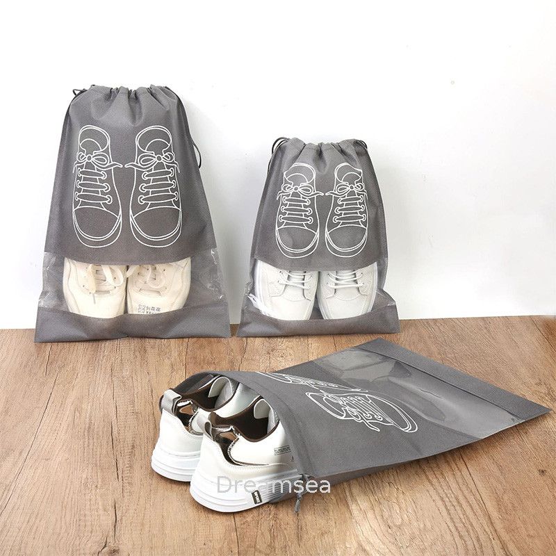 Printed Woven Shoe with Front Transparent Pouch