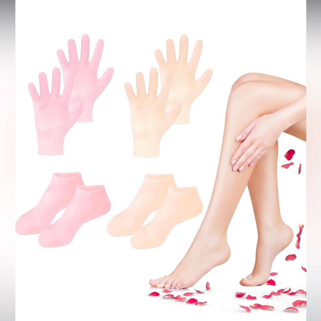 Silicone Moisturizing Socks & Gloves Set – Anti-Cracking Foot and Hand Care
