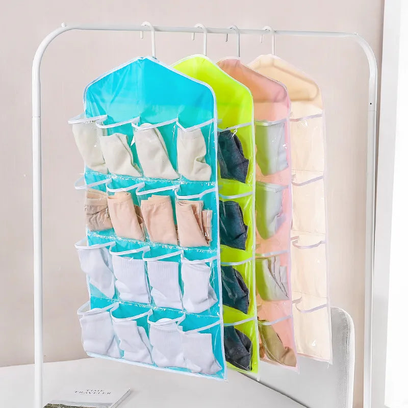 16 Grid Pockets Clear Hanging Bag