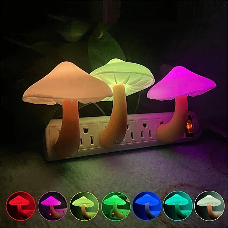Led Night Light Mushroom Wall