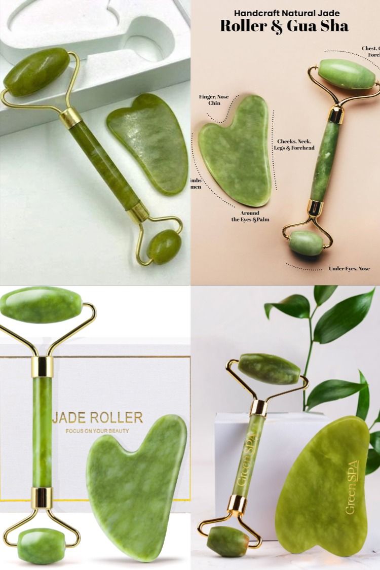 3 Pcs Combo Pack Jade Roller Ice Roller Facial Massage Derma Roller Pack Of 3