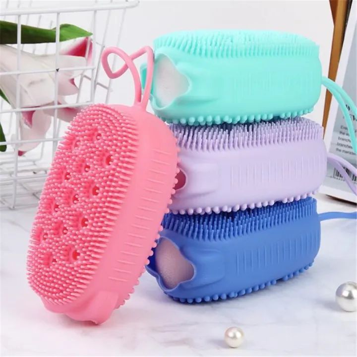 2-in-1 Silicone Body Scrubber & Bath Sponge – Exfoliating Shower Brush