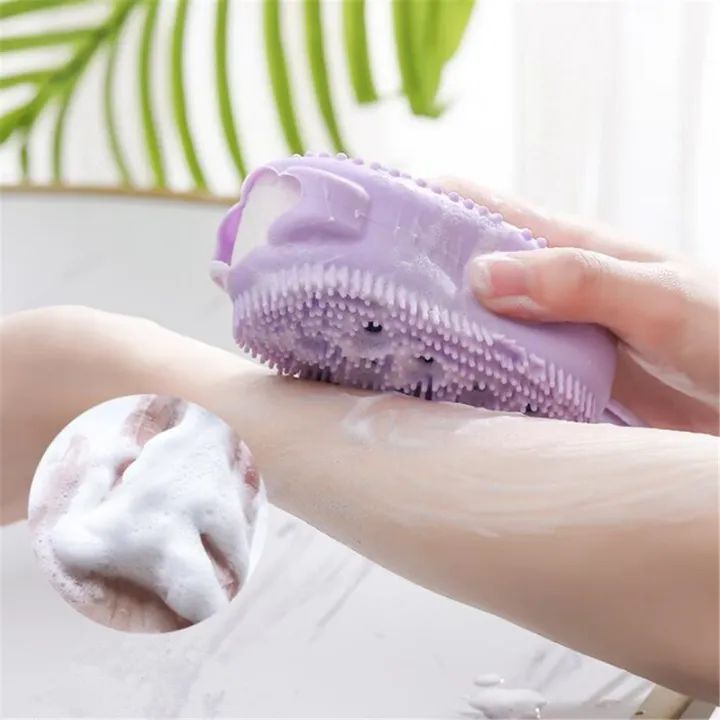 2-in-1 Silicone Body Scrubber & Bath Sponge – Exfoliating Shower Brush