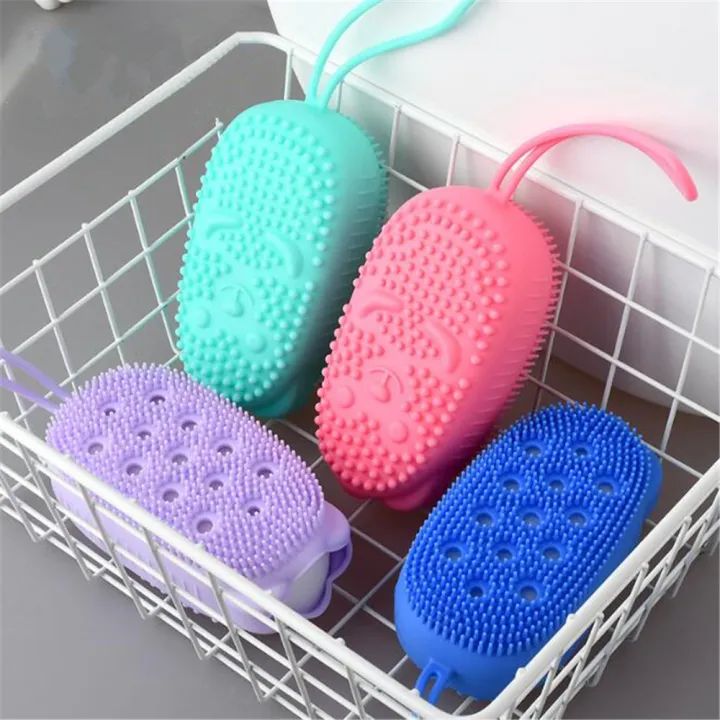 2-in-1 Silicone Body Scrubber & Bath Sponge – Exfoliating Shower Brush