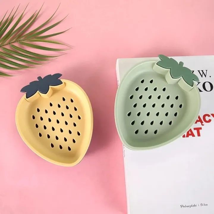 Strawberry Shaped Soap Tray – Cute Bathroom & Kitchen Soap Holder