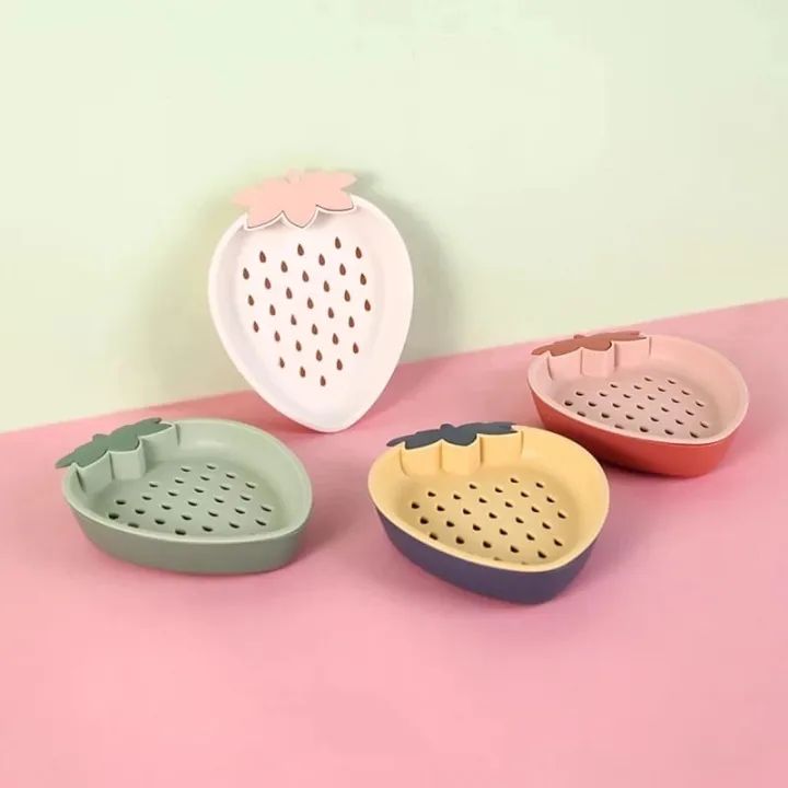 Strawberry Shaped Soap Tray – Cute Bathroom & Kitchen Soap Holder