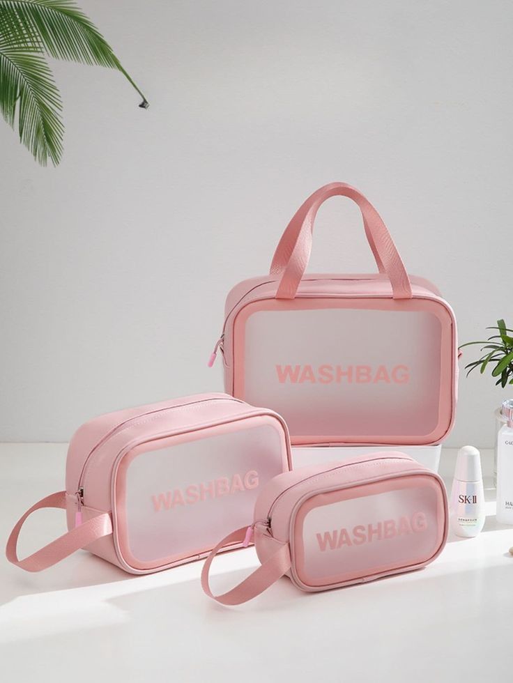 3 Pcs Pack Of 3 Wash Bag Travel Cosmetic Pouch