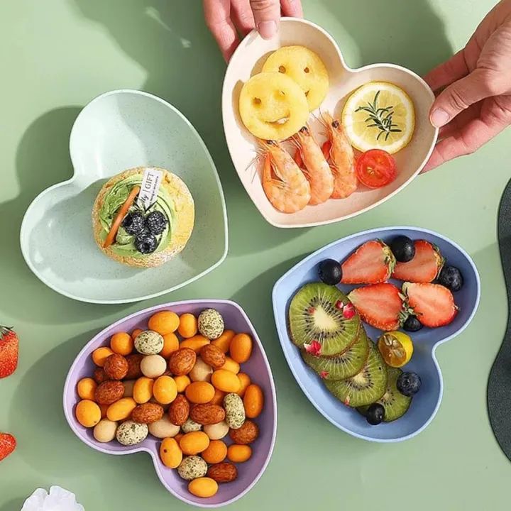 10Pcs Multi-Function Spit Bone Heart Shape Plate Set Dish