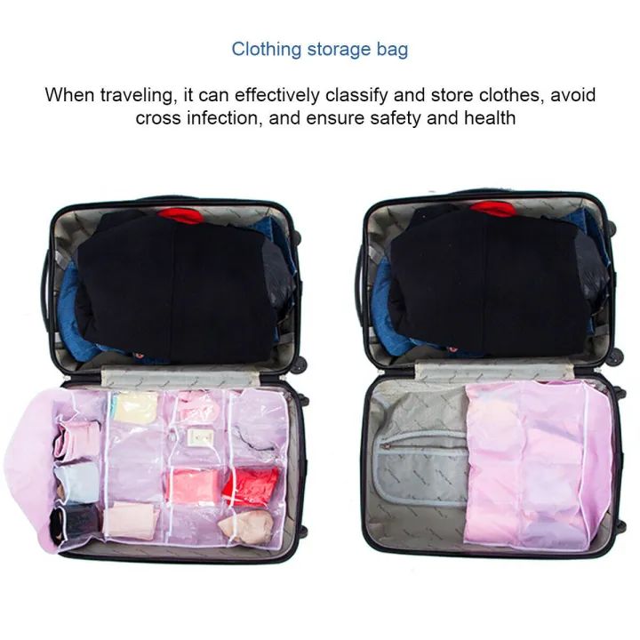 16 Grid Pockets Clear Hanging Bag