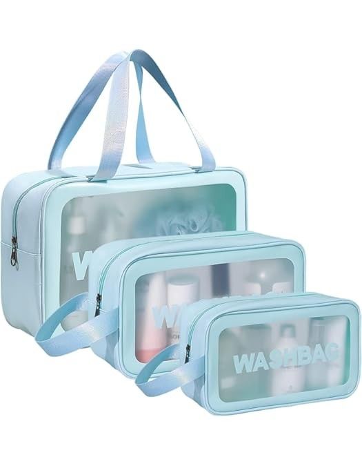 3 Pcs Pack Of 3 Wash Bag Travel Cosmetic Pouch