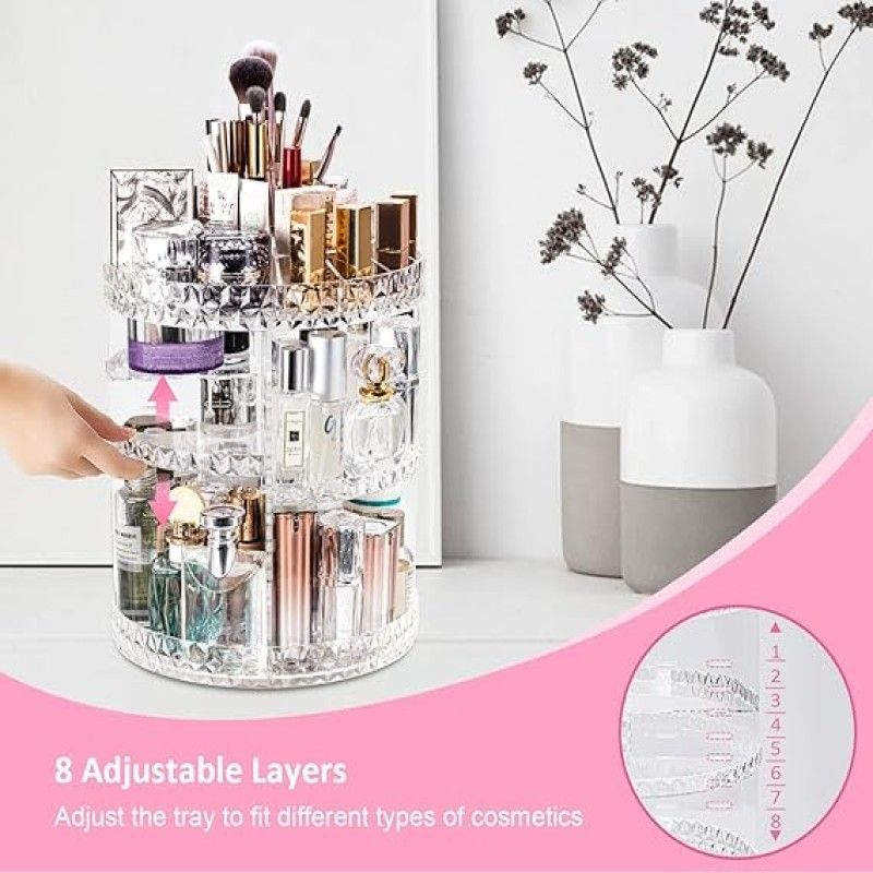 360 Rotating Diamond Cut Cosmetic Organizer Cosmetic Organizer