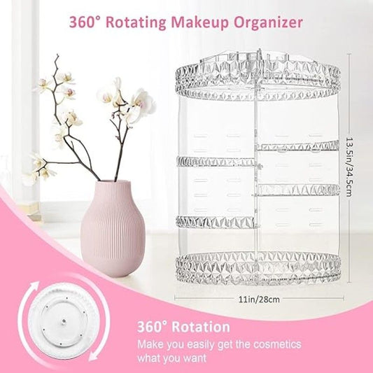 360 Rotating Diamond Cut Cosmetic Organizer Cosmetic Organizer