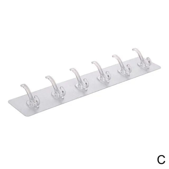 6 Hooks Transparent Self Adhesive