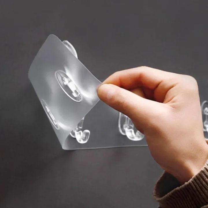 6 Hooks Transparent Self Adhesive