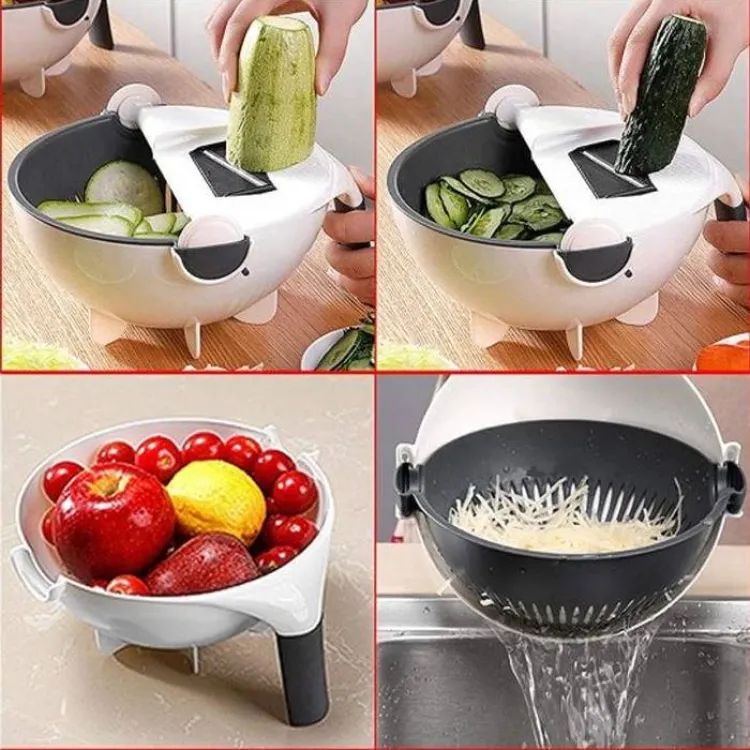 Basket Vegetable Cutter With Drain