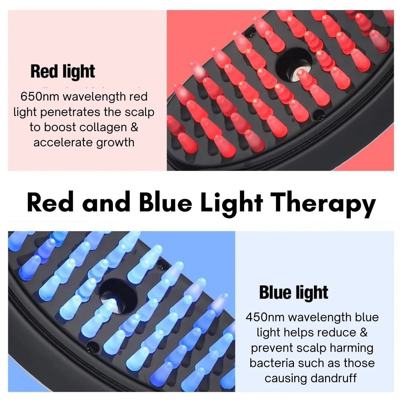 SwiftSpa™️ Hair Brush | LED Therapy Massager