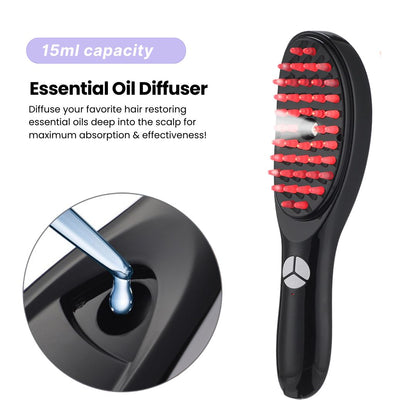 SwiftSpa™️ Hair Brush | LED Therapy Massager