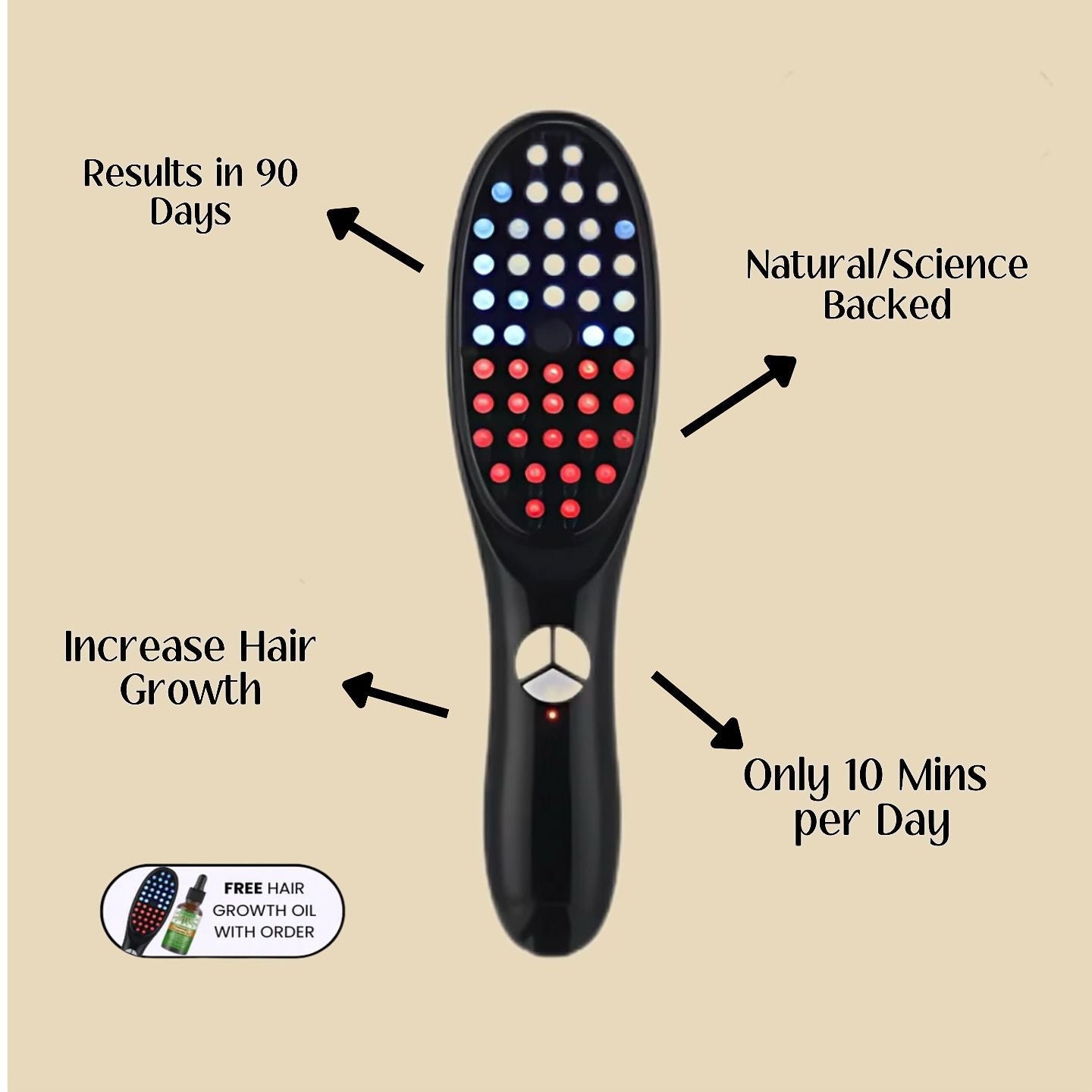 SwiftSpa™️ Hair Brush | LED Therapy Massager
