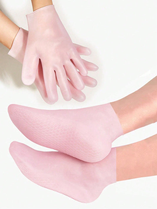 Silicone Moisturizing Socks & Gloves Set – Anti-Cracking Foot and Hand Care
