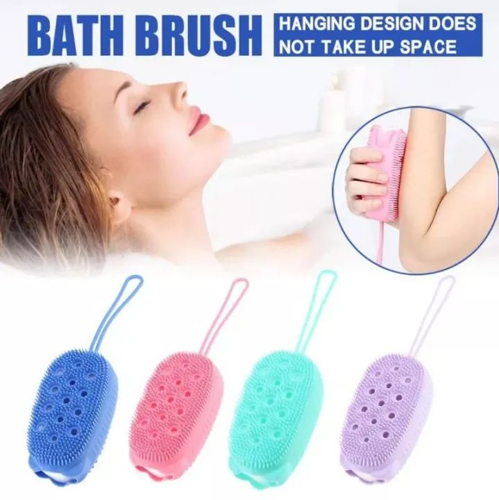 2-in-1 Silicone Body Scrubber & Bath Sponge – Exfoliating Shower Brush