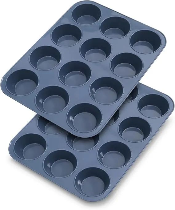 Silicone Muffin Baking Pan & Large Cupcake Tray 12 Cup